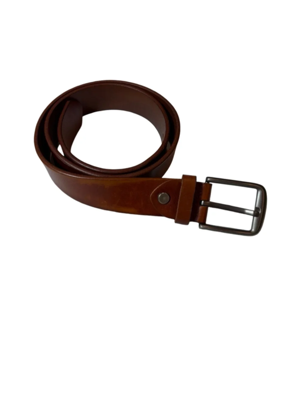 Bullko Brown Genuine Leather Belt Minimalist Heritage Workwear